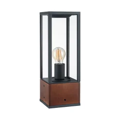 Objet lumineux Timba IP44 carré 400mm max. 60W 230V Bois E27 Bois