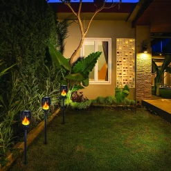 OLYMPIA : lampe solaire LED effet flamme, 51 cm