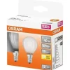OSRAM - Boite de 2 LED sphér. verre dépolie 4W E14 470lm 2700K chaud
