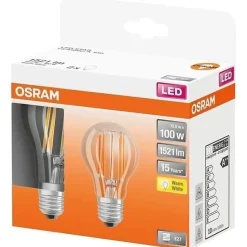 OSRAM - Boite de 2 LED std verre clair 10W E27 1521lm 2700K chaud