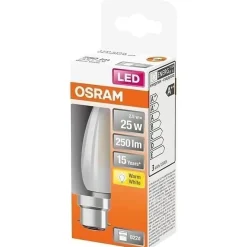 OSRAM - LED flamme verre dépoli 2.5W B22 250lm 2700K chaud