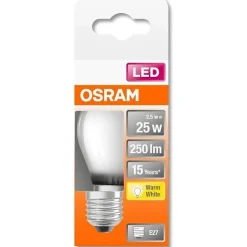 OSRAM Ampoule LED Spherique verre depoli 2,5W25 E27 chaud