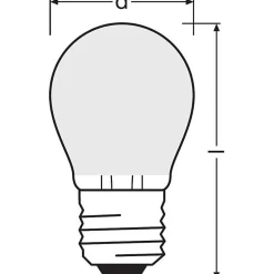 OSRAM Ampoule LED Spherique verre depoli 2,5W25 E27 chaud