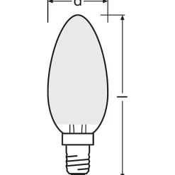 OSRAM BTE2 Ampoule LED Flamme verre depoli 4W40 E14 froid