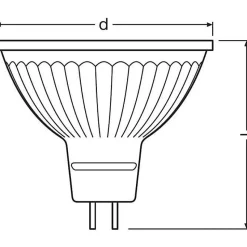 OSRAM Spot MR16 LED 36 verre 8W GU5,3 621lm 2700K - Blanc chaud