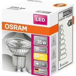 OSRAM Spot par16 LED 36 verre 2.6W GU10 230lm 2700K chaud - Boite de 1