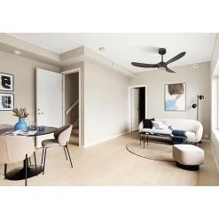 Ouray 2 de Klassfan - Ventilateur de plafond et destratificateur moteur DC basalte avec Lumière pales bois foncé 25 à 40 m²