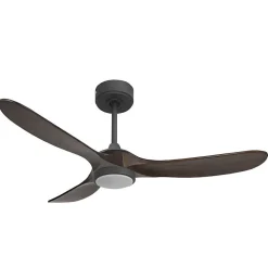 Ouray 2 de Klassfan - Ventilateur de plafond et destratificateur moteur DC basalte avec Lumière pales bois foncé 25 à 40 m²