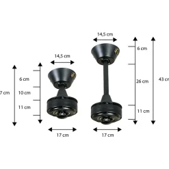 Ouray 2 de Klassfan - Ventilateur de plafond et destratificateur moteur DC basalte avec Lumière pales bois blanc 25 à 40 m²