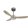 Ouray 2 de Klassfan - Ventilateur de plafond et destratificateur moteur DC Chrome avec Lumière pales bois clair 10 à 20 m²