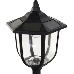 Outsunny Luminaire extérieur solaire lampadaire lanterne classique LED 60 Lm max. dim. 26L x 26l x 177H cm noir