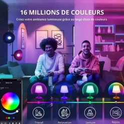 Pack 4 ampoules connectées led e27 14w - wifi - rgbw