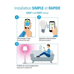 Pack de 2 Ampoules LED connectées KOZii, multi-blancs (2700 à 6500 kelvins), GU10 Spot 5W cons. Variation de luminosité