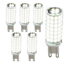 Pack de 6 Ampoules LED G9 Tubulaires 6W 6000K Lumière Froide 220240V AC Efficacité et Durabilité