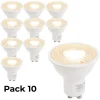 Pack de 10 Ampoules LED GU10 7W 45 SMD2835 665lm 220V 3000K Blanc Chaud Sans Scintillement
