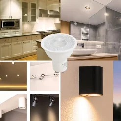 Pack de 10 Ampoules LED GU10 7W 45 SMD2835 665lm 220V 3000K Blanc Chaud Sans Scintillement