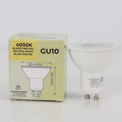 Pack de 10 Ampoules LED GU10 7W 45 SMD2835 665lm 220V 4000K Blanc Neutre Sans Scintillement