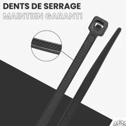 Pack de 10 Colliers de Serrage en Plastique Noir - 2,5 x 100 mm