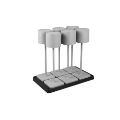 Pack de 6 lampes de table rechargeables grises - Trio - Fernandez