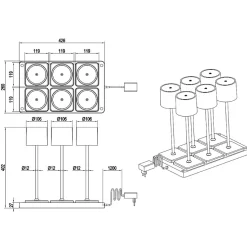 Pack de 6 lampes de table rechargeables grises - Trio - Fernandez