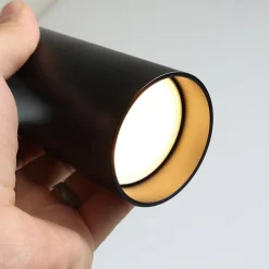 Pack de 2 Lampes Suspendues Modernes de Plafond en Aluminium Noir,en Forme de Tube 20cm, avec GU10