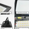 Pack de 10 Projecteur LED Extérieur IP65 Imperméable 100W 9500Lm 3000K Lumière Chaude pour Maison Garage Jardin Terrasse