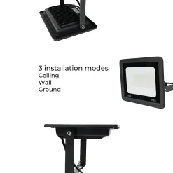 Pack de 5 Projecteur LED Extérieur IP65 Imperméable 50W 4750Lm 3000K Lumière Chaude pour Maison Garage Jardin Terrasse C