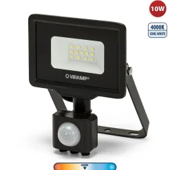 PADLIGHT5, projecteur LED SMD 10W IP44, noir 4000K. Avec détecteur de mouvements