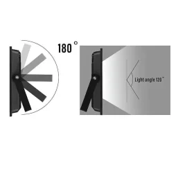 PADLIGHT5, projecteur LED SMD 30W IP65, noir 6500K