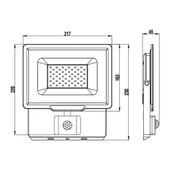 PADLIGHT5, projecteur LED SMD 50W IP65, noir 6500K