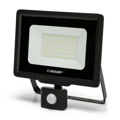 PADLIGHT5, projecteur LED SMD IP44 50W, noir 4000K. Avec détecteur de mouvements