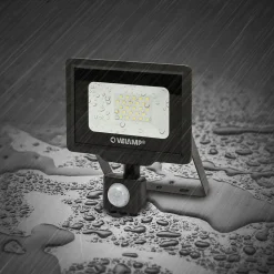 PADLIGHT5, projecteur LED SMD 20W IP44, noir, 4000K. Avec détecteur de mouvements