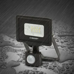 PADLIGHT5, projecteur LED SMD 10W IP44, noir 6500K. Avec détecteur de mouvements