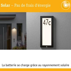 Panneau d'extérieur LED Board Détecteur de mouvement crépusculaire (IR) IP44 carré 250x600mm 3000K 10W 900lm 230V Anthracite Alumi