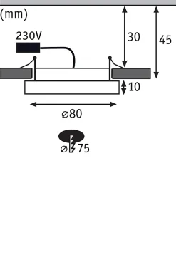 Panneau encastré LED Areo rond 80mm 5W 310lm 3000K Blanc dépoli