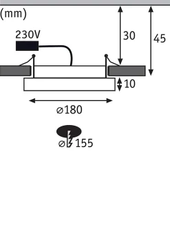 Panneau encastré LED Areo rond 180mm 11W 770lm 3000K Blanc dépoli