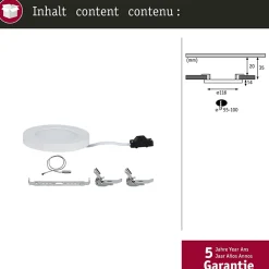 Panneau encastré LED Cover-it Promo rond 116mm 4,5W 400lm 3000K Blanc dépoli