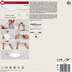 Panneau encastré LED 2in1 Cover-it rond 225mm 16,5W 1200lm 4000K Blanc dépoli