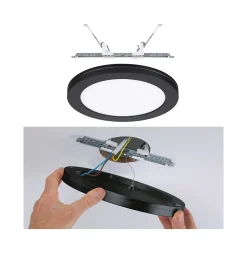 Panneau encastré LED 2in1 Cover-it rond 225mm 16,5W 1200lm 4000K Noir