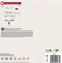 Panneau encastré LED IP44 carré 165x165mm 12W 850lm 4000K Chrome mat