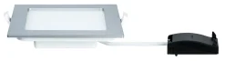 Panneau encastré LED IP44 carré 165x165mm 12W 850lm 4000K Chrome mat