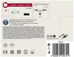 Panneau encastré LED IP44 rond 115mm 6W 390lm 4000K Chrome mat