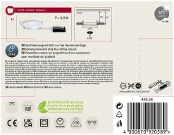 Panneau encastré LED IP44 rond 115mm 6W 390lm 4000K Blanc