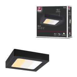 Panneau LED Abia 2 White Select Détecteur de mouvement crépusculaire (HF) carré 170x170mm 9,5W 1100lm 2700 - 4000K Noir