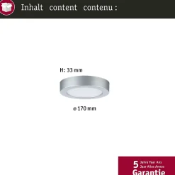 Panneau LED Abia 2 White Select Détecteur de mouvement crépusculaire (HF) rond 170mm 9,5W 1100lm 2700 - 4000K Chrome mat