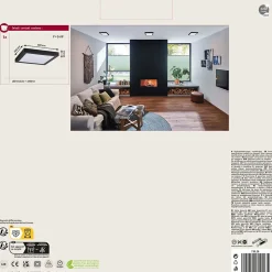 Panneau LED Abia carré 300x300mm 22W 2000lm 4000K Noir