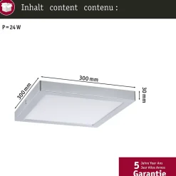 Panneau LED Abia carré 300x300mm 22W 2000lm 4000K Chrome mat