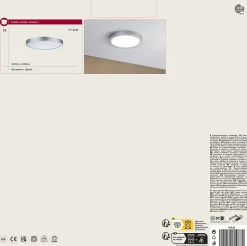 Panneau LED Abia rond 300mm 22W 2200lm 2700K Chrome mat