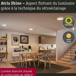 Panneau LED Abia rond 300mm 2x22W 2x2200lm 2700K Chrome mat