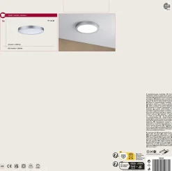 Panneau LED Abia rond 300mm 2x22W 2x2200lm 2700K Chrome mat